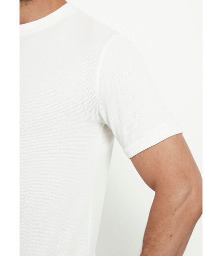 T-shirt col rond épais effet nid d'abeille