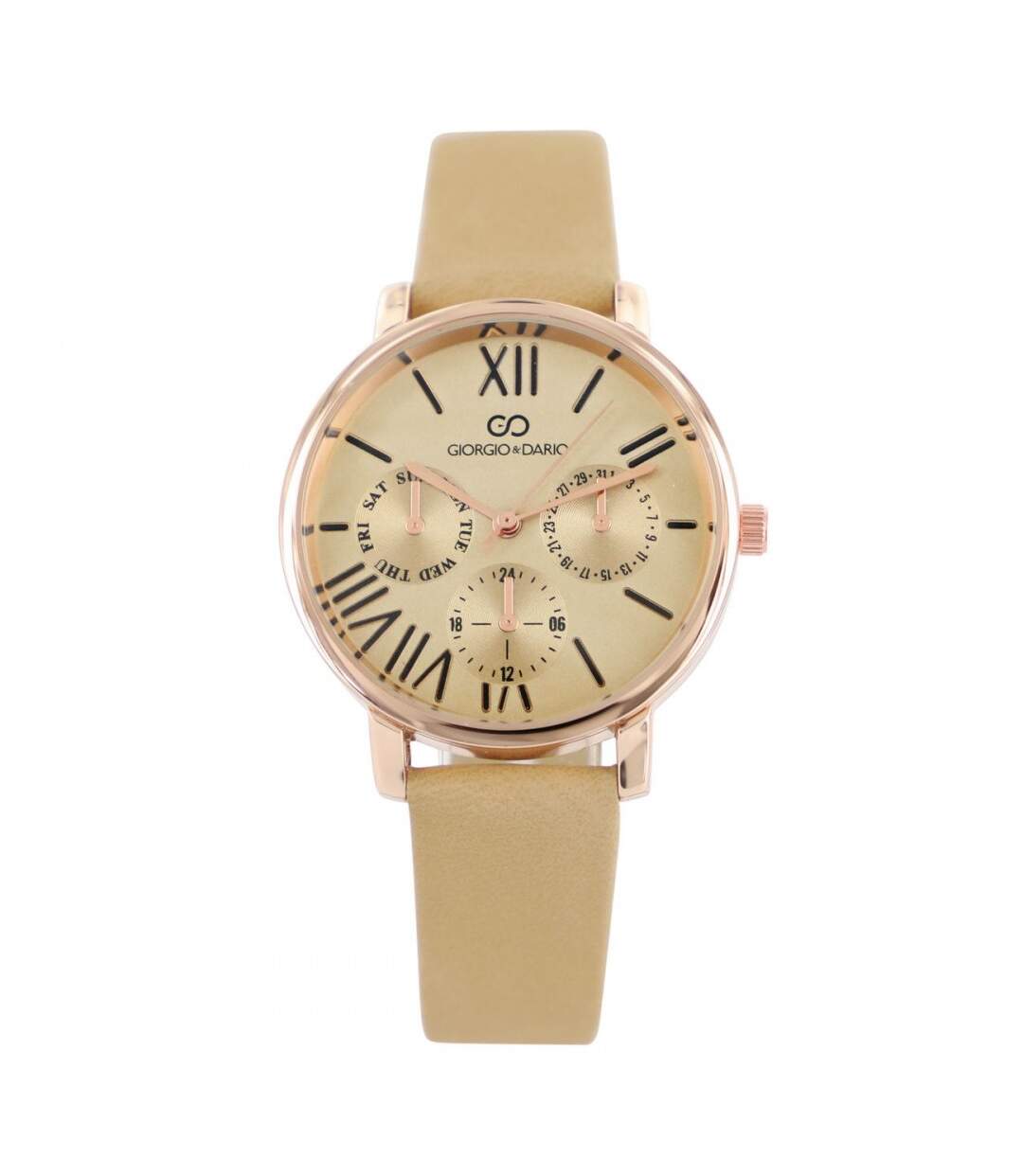 Montre de Femme Effet Chrono Beige GIORGIO