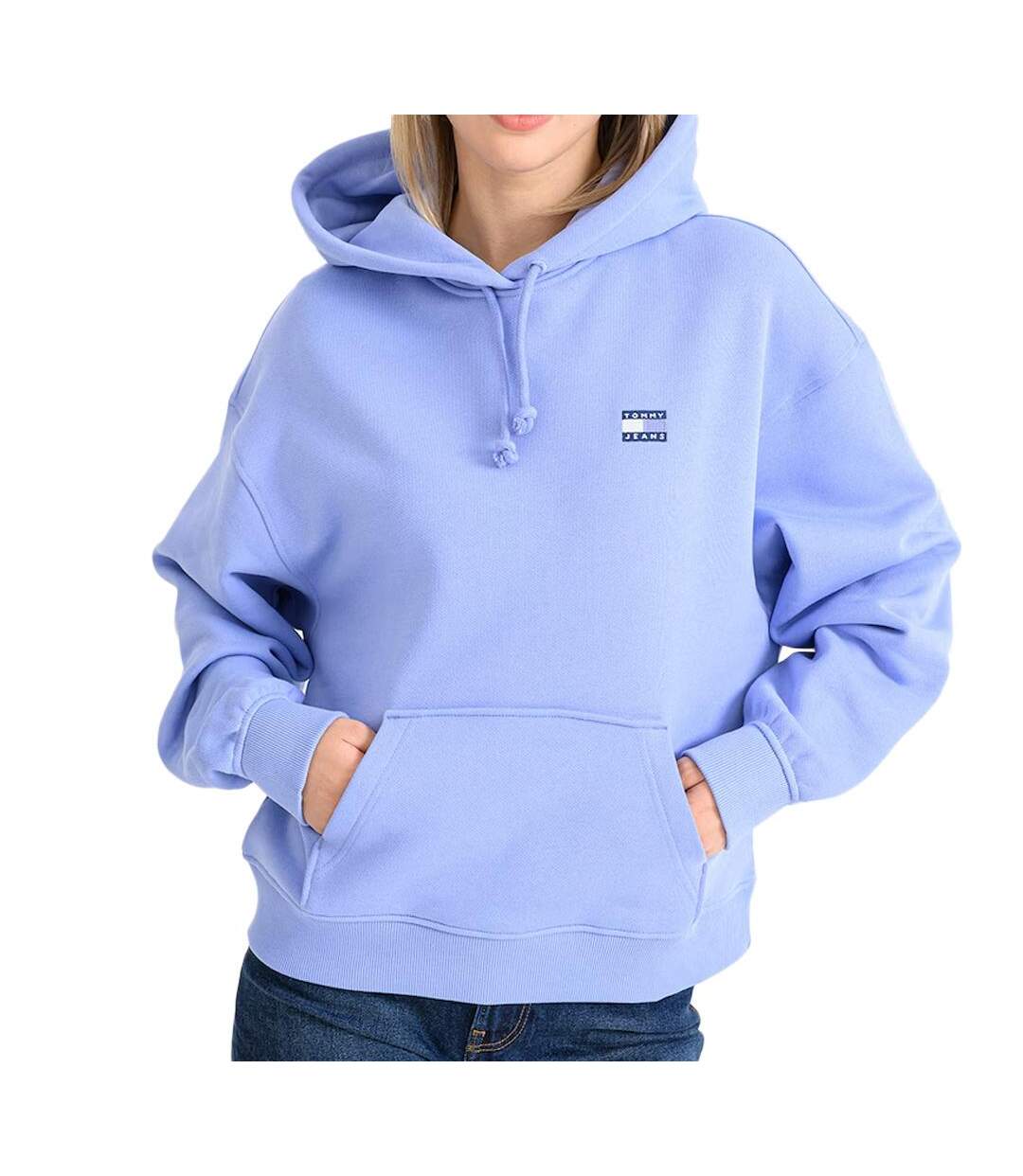 Sweat bleu femme tommy hilfiger badges-1