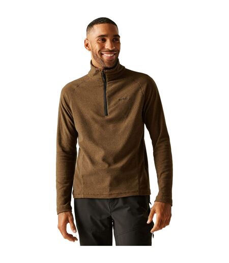 Great Outdoors Mens Montes Funnel Neck Fleece Jumper Nut Brown Black Regatta