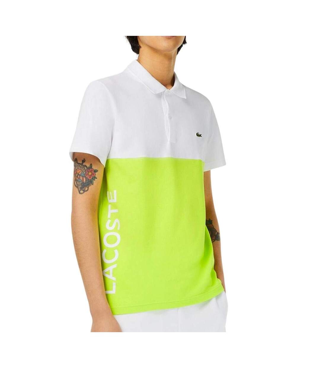 Polo Blanc/Jaune Homme Lacoste PH8365 - XL-1