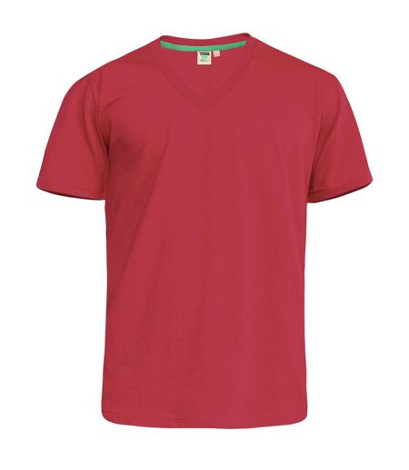 Duke Mens Signature 2 King Size Cotton V Neck T-Shirt (Red) - UTDC184