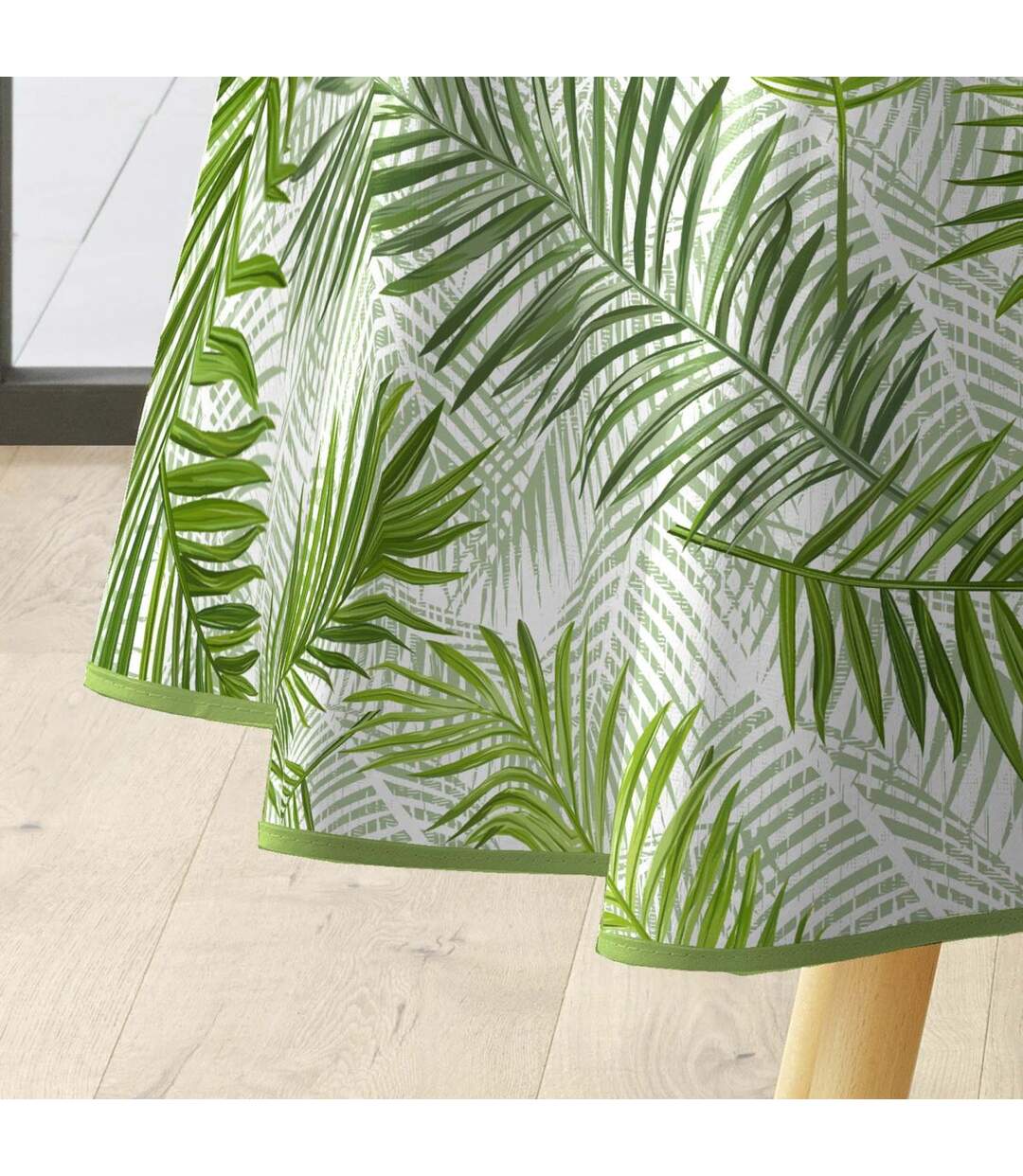 Nappe Ronde Green Feuilles 160cm Vert-2