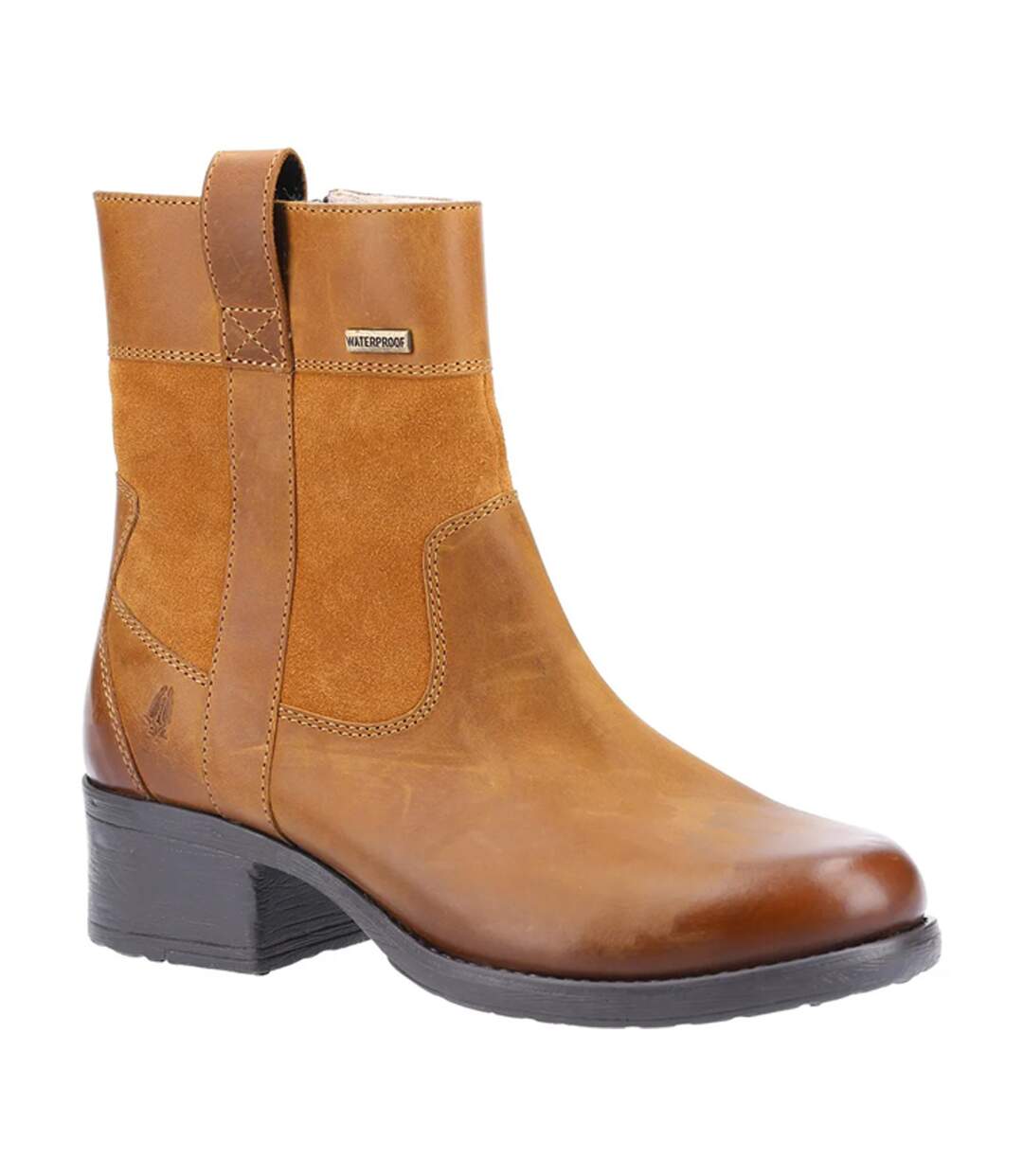 Womens/ladies Saskia Leather Boots Tan Hush Puppies-1