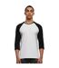 T-shirt Manches ¾ Motif/style Contrasté Homme Blanc Noir Urban Classics-3