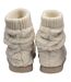 Ladies Teddy Fleece Bootie Slippers Oatmeal Taupe Warm UK 3-8-2