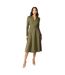 Robe mi-longue femme vert sombre Principles