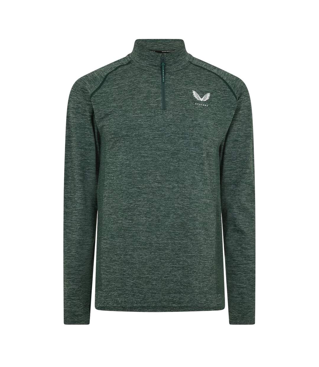 Mens Body Mapped Quarter Zip Fleece Top Pine Grey Castore-1