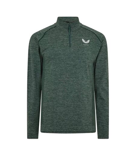 Mens Body Mapped Quarter Zip Fleece Top Pine Grey Castore