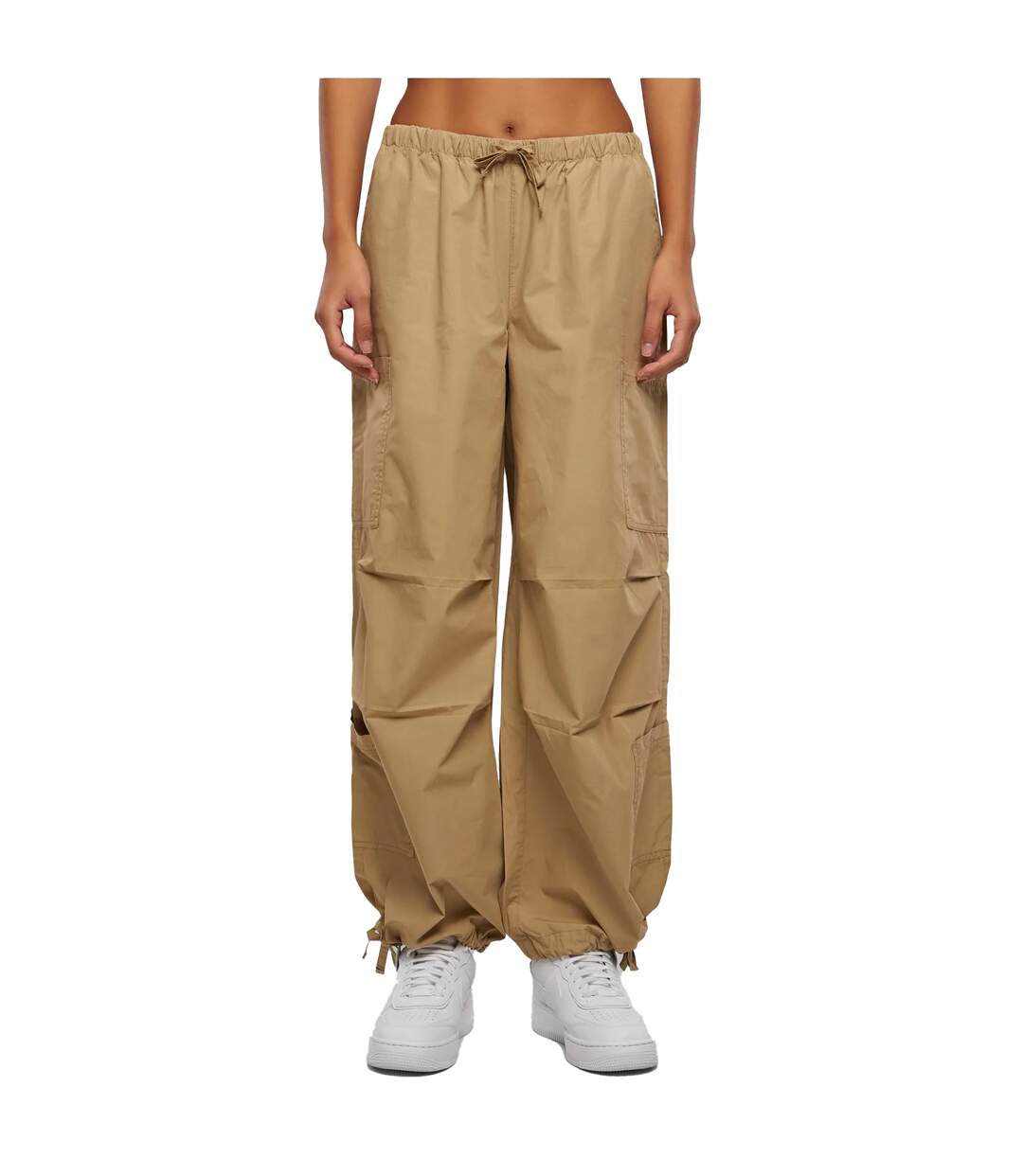 Womens/ladies Cotton Parachute Cargo Trousers Union Beige Urban Classics-1