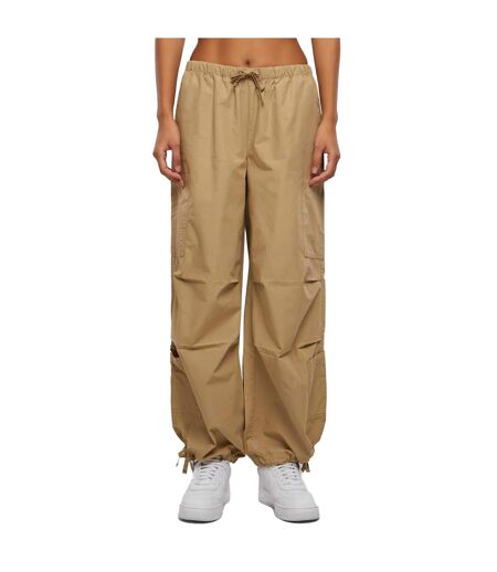 Womens/ladies Cotton Parachute Cargo Trousers Union Beige Urban Classics