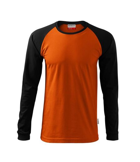 T-shirt Manches Longues Motif/style Rue Homme Orange Rimeck