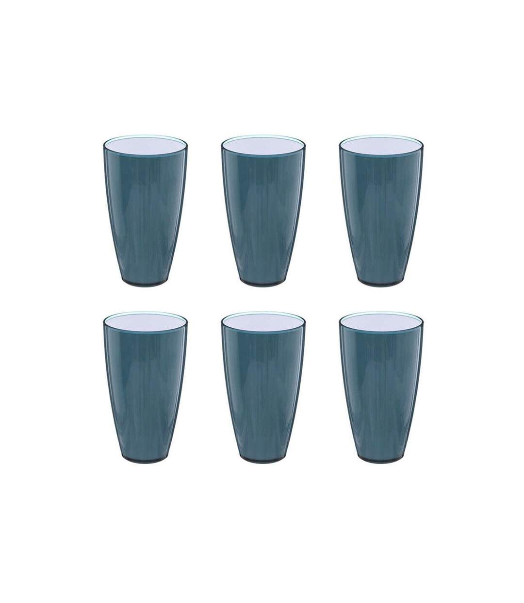 Lot de 6 Verres en Plastique Réutilisable Square 50cl Bleu Pétrole-1