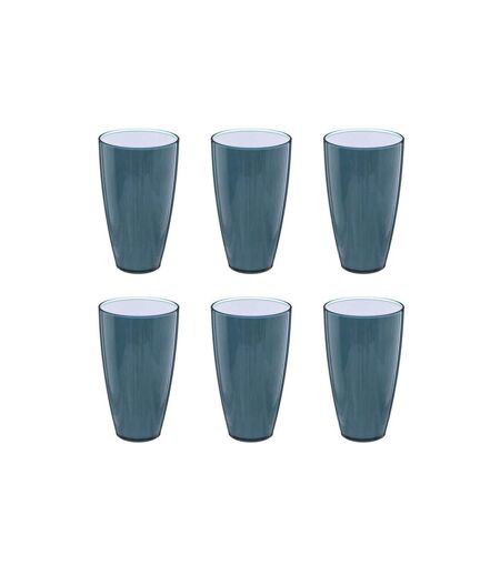 Lot de 6 Verres en Plastique Réutilisable Square 50cl Bleu Pétrole