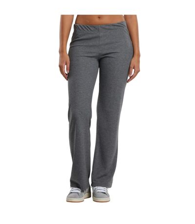 Womens/ladies Ribbed Trousers Dark Grey Melange Urban Classics