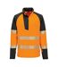 Mens Hi-vis Safety Sweatshirt Orange Black Portwest-1