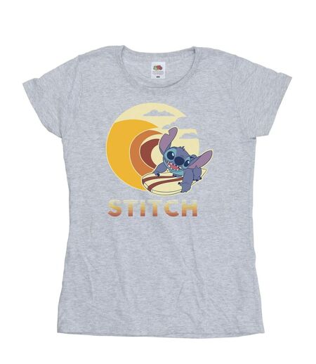 Disney Lilo & Stitch - T-shirt en coton Summer Waves - Femme/femme (Gris sportif) - UTBI25610