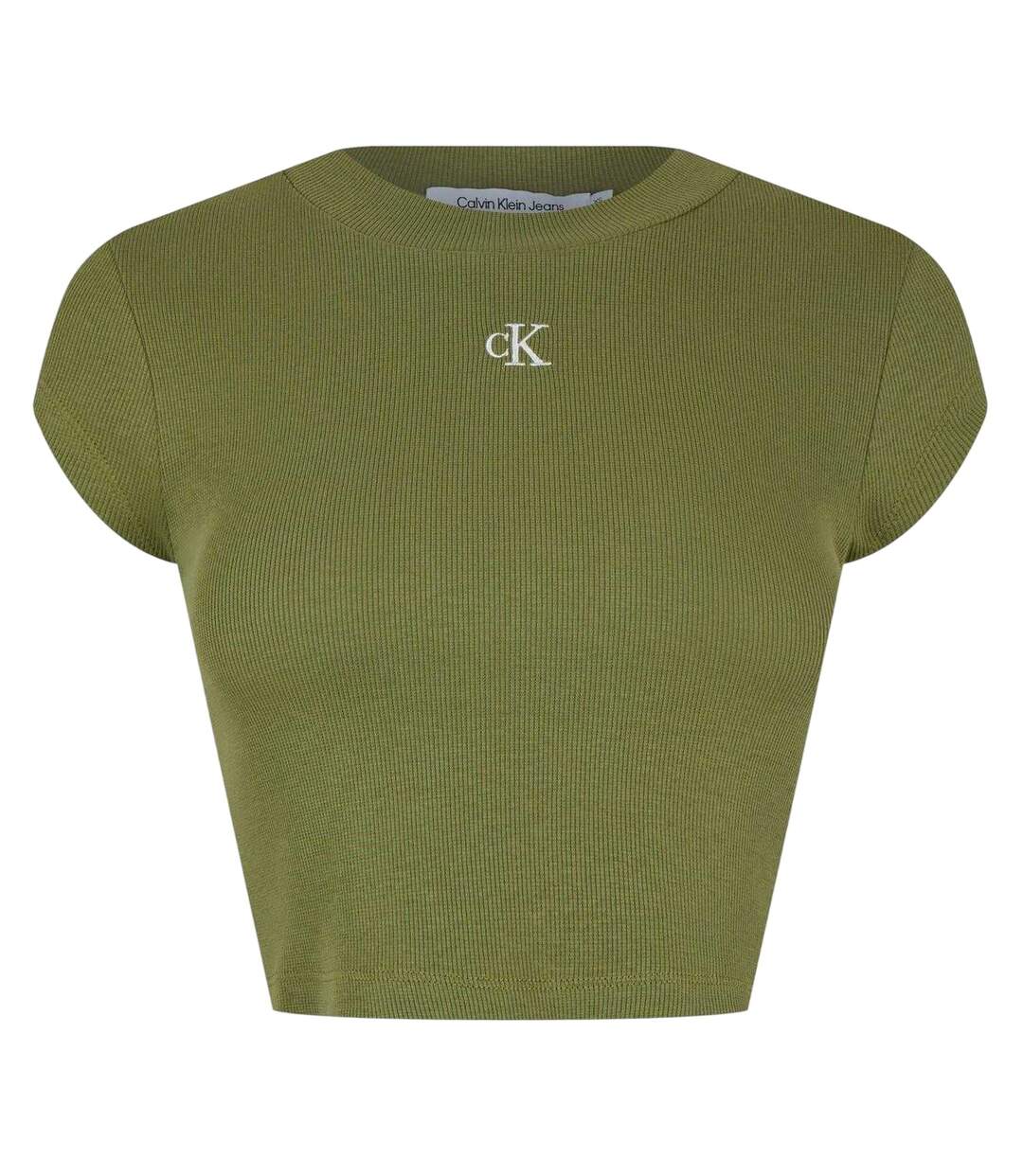T-shirt Court Motif/style Monochrome Femme Vert Émeraude Calvin Klein-1