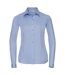 Russell Collection Womens/Ladies Herringbone Long-Sleeved Shirt (Light Blue) - UTRW9713