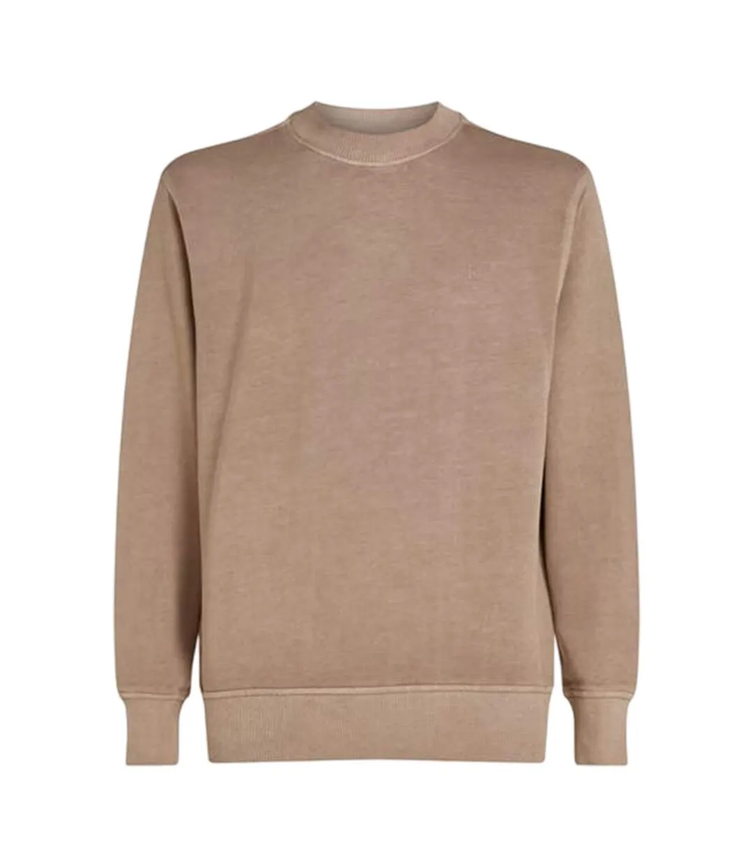 Mens Puff Print Cotton Blend Embellished Sweatshirt Taupe Grey Calvin Klein-2