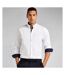 Chemise À Manches Longues Homme Blanc Bleu Marine Kustom Kit-1