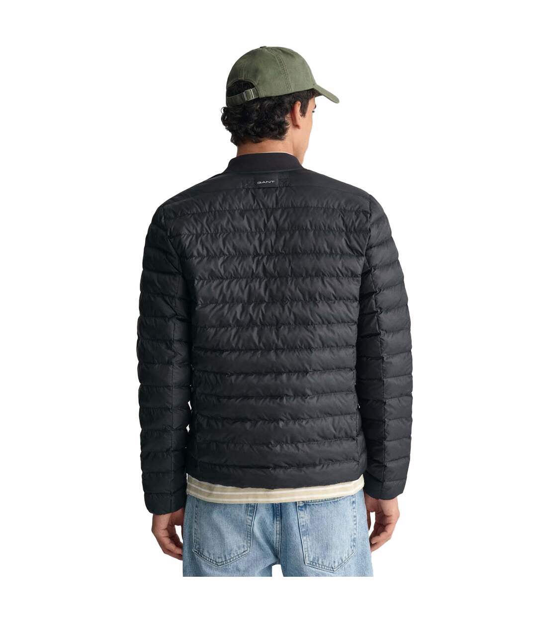 Mens Light Padded Bomber Jacket Black Gant-3