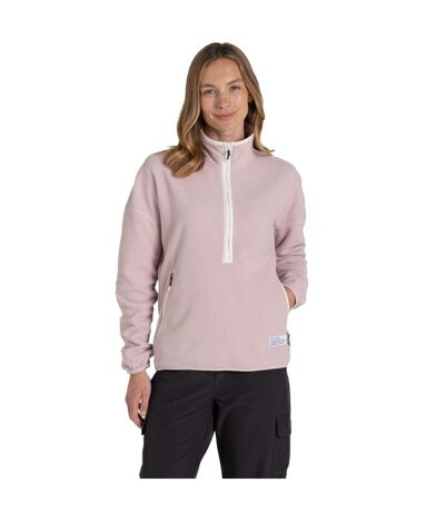 Womens/ladies Co2 Renu Technology Half Zip Fleece Top Dusky Carnation Craghoppers