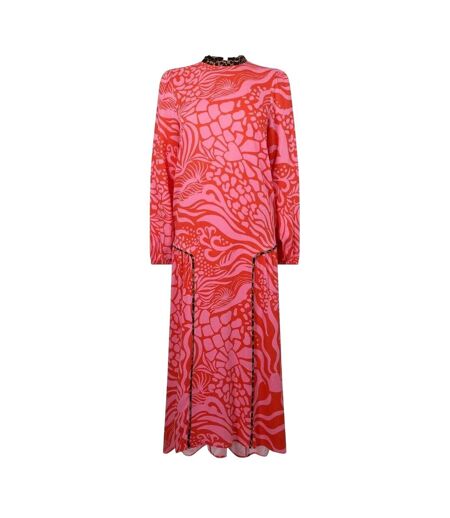 Robe Longue Motif/style Imprimé Léopard Femme Rose Never Fully Dressed