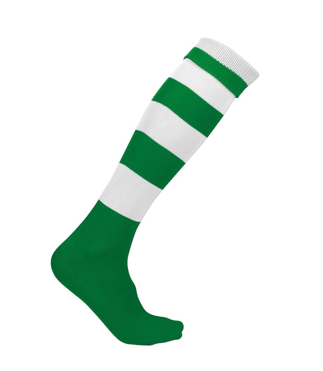 chaussettes sport rayées - PA021 - vert et blanc-1