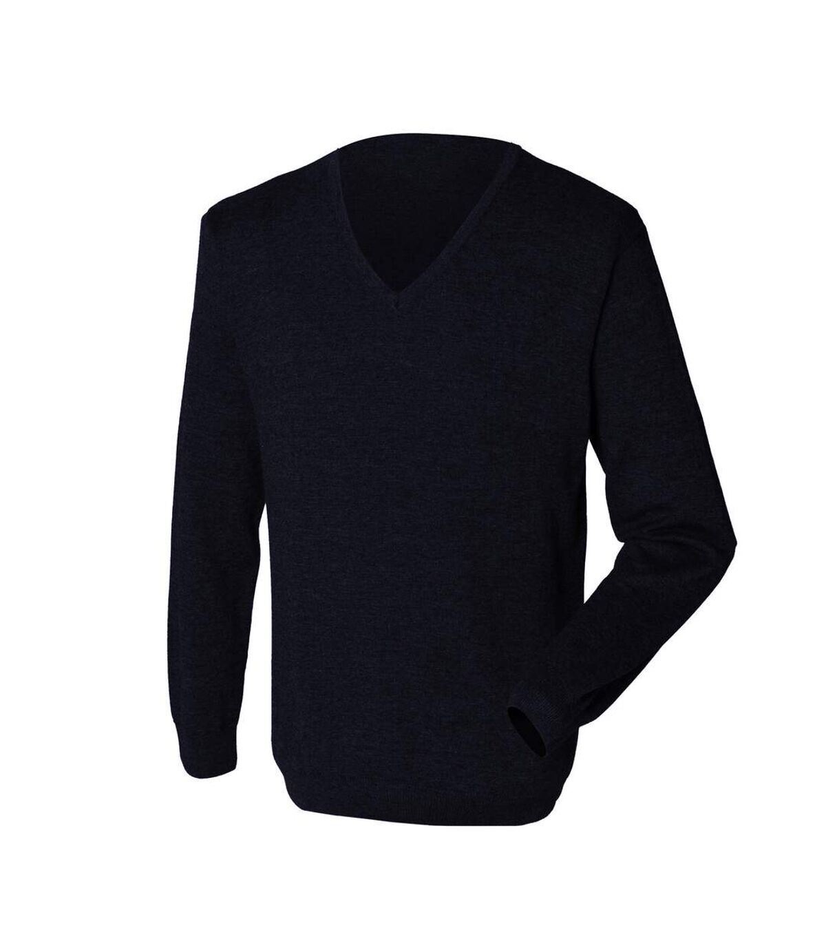 Henbury Mens 12 Gauge Fine Knit V-Neck Jumper/Sweatshirt (Navy)