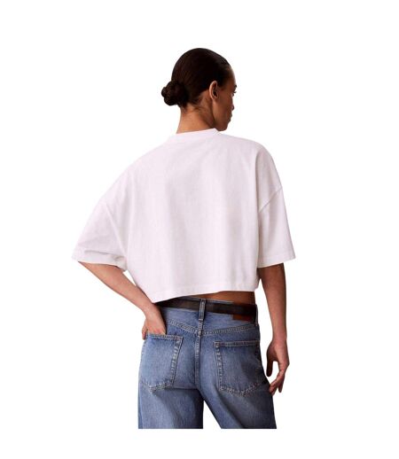 Haut Court Motif/style Logo Arqué Femme Blanc Vif Calvin Klein