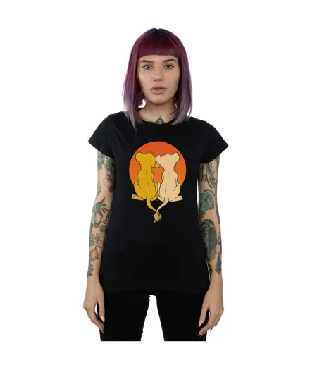 Disney T-shirt en coton Le Roi Lion Nous ne faisons qu'un, Femmes/Dames (Noir) - UTBI25022