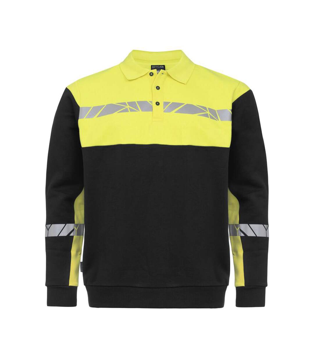 Polo Sweat Progression Homme Noir Jaune Projob-1