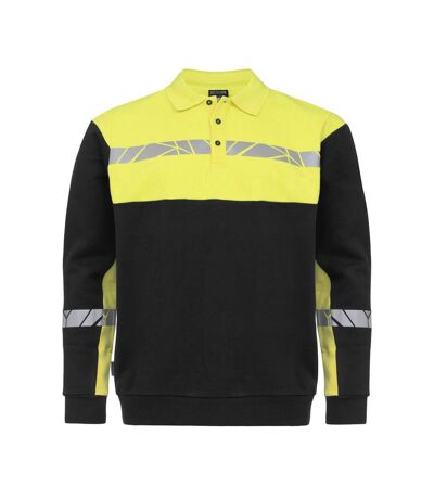 Polo Sweat Progression Homme Noir Jaune Projob