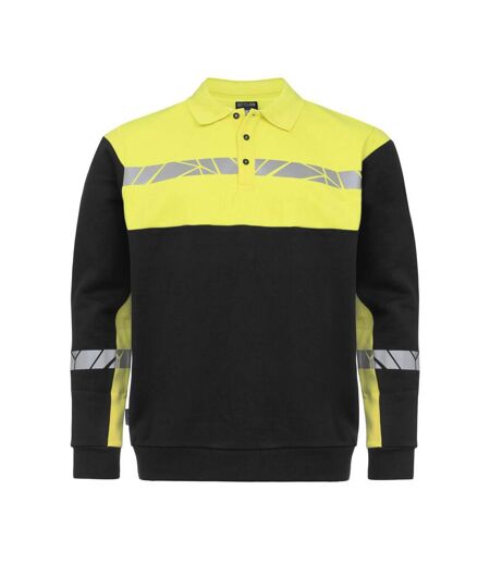 Polo Sweat Progression Homme Noir Jaune Projob