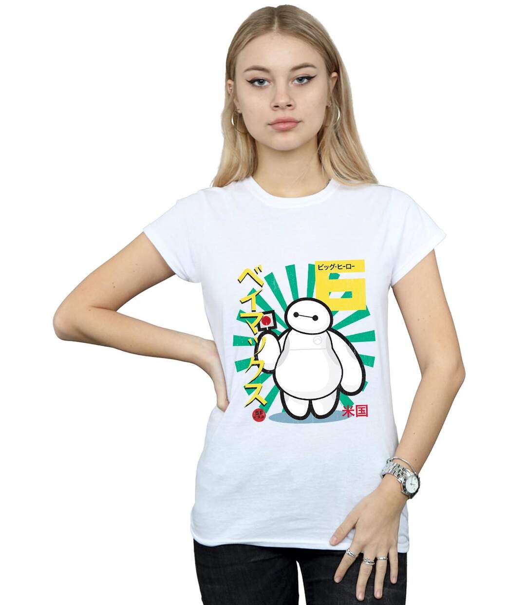 Disney - T-shirt BIG HERO BAYMAX LOLLYPOP - Femme (Blanc) - UTBI15068-2