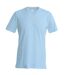T-shirt manches courtes col V - K357 - bleu ciel - homme