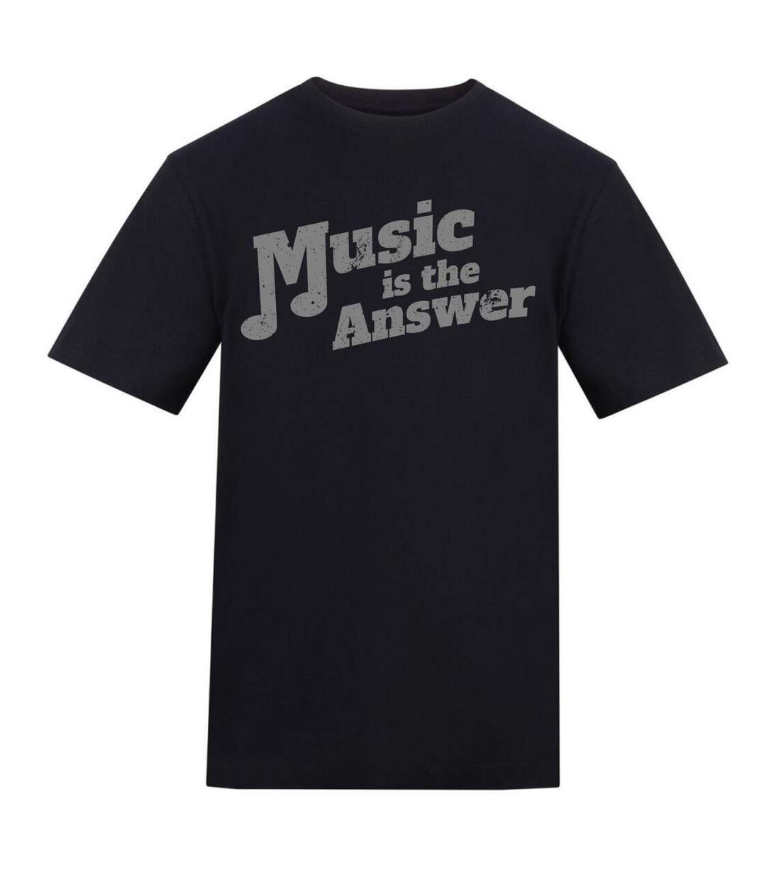 Mens Music Is The Answer T-shirt Black AWD-1
