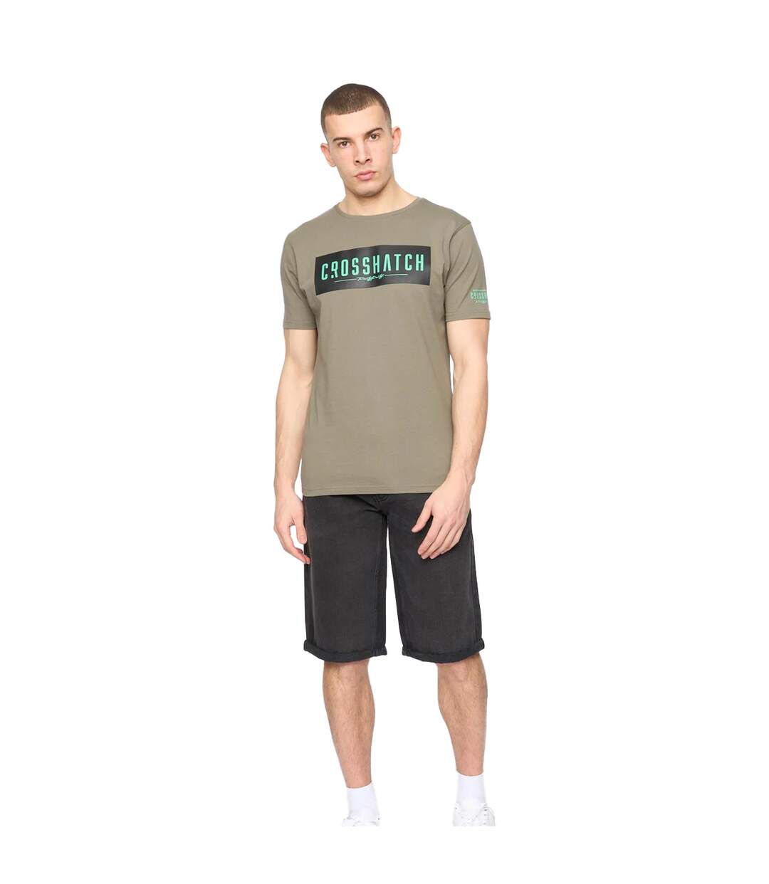 Mens Changra T-shirt Dark Sage Crosshatch-3