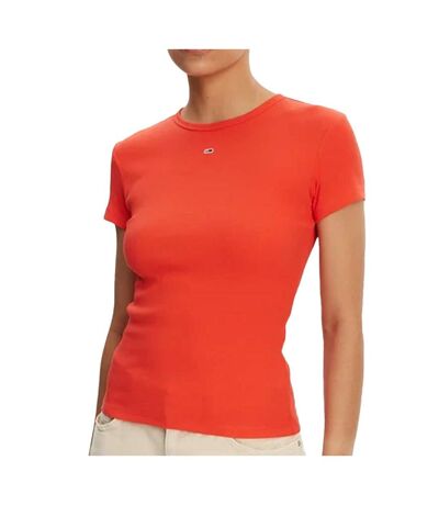T-Shirt orange femme tommy hilfiger dw0dw17383 - l