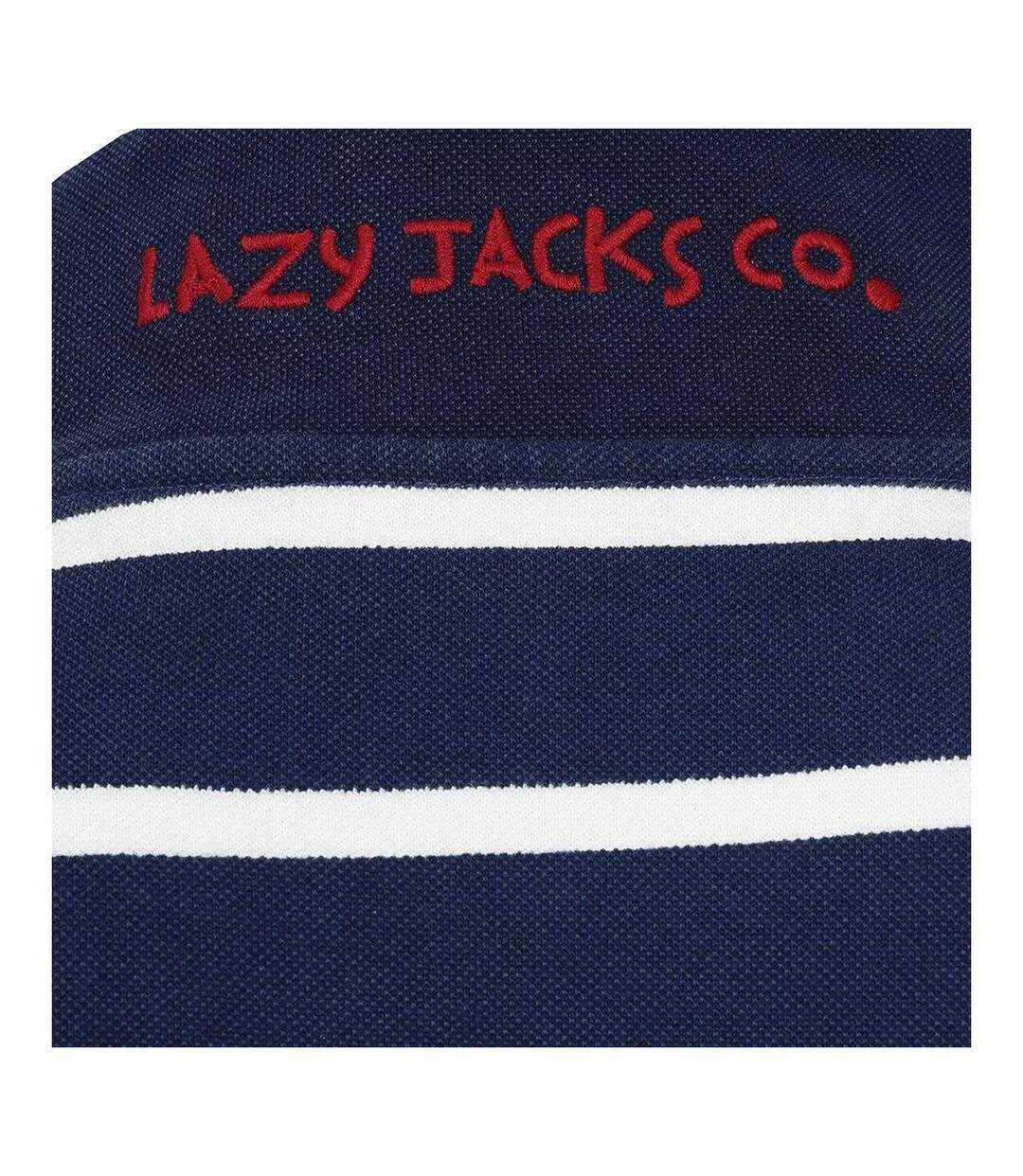 Sweat Motif/style Rayures Contrastées Homme Bleu Mer Lazy Jacks-3