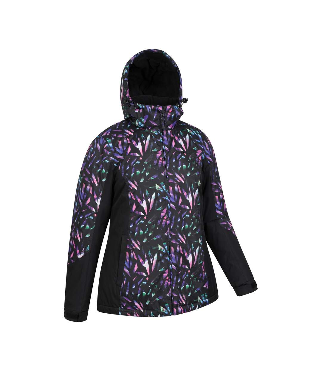 Womens/ladies dawn ii kaleidoscope ski jacket black/teal Mountain Warehouse