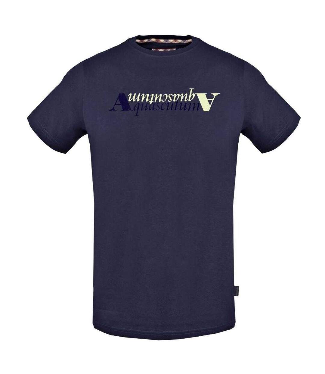 T-shirt Motif Réflexion Homme Bleu Marine Aquascutum-1