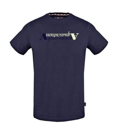 T-shirt Motif Réflexion Homme Bleu Marine Aquascutum