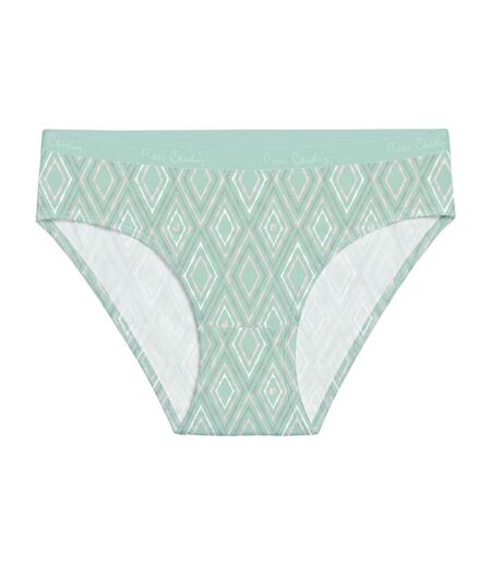 Lot de 3 slips femme  en coton uni et imprimé ceinture fine 2cm Pck12 Pierre Cardin