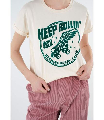 T-shirt imprimé en velours 'keep rollin' DEBRA