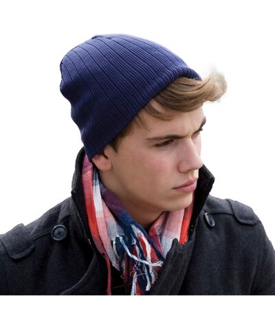 Unisex adult double knit beanie navy Result