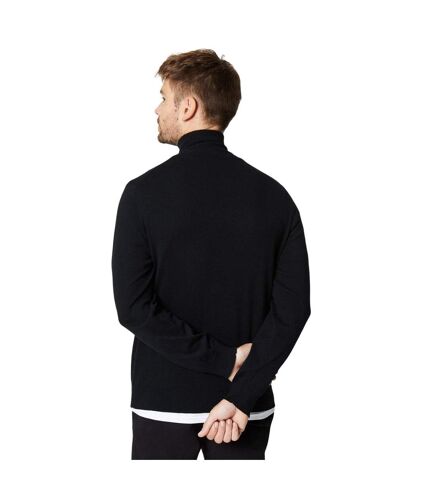 Mens rich cotton quarter zip sweater black Burton