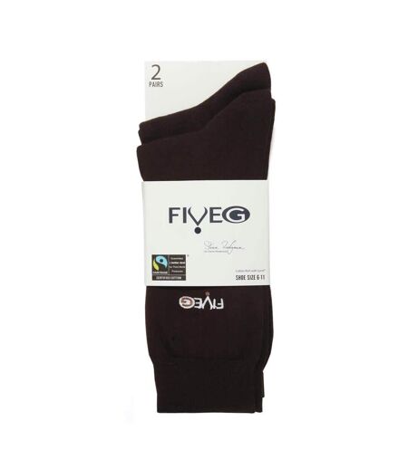 6 pairs Mens FiveG Plain Trouser Socks made with Fairtrade Cotton