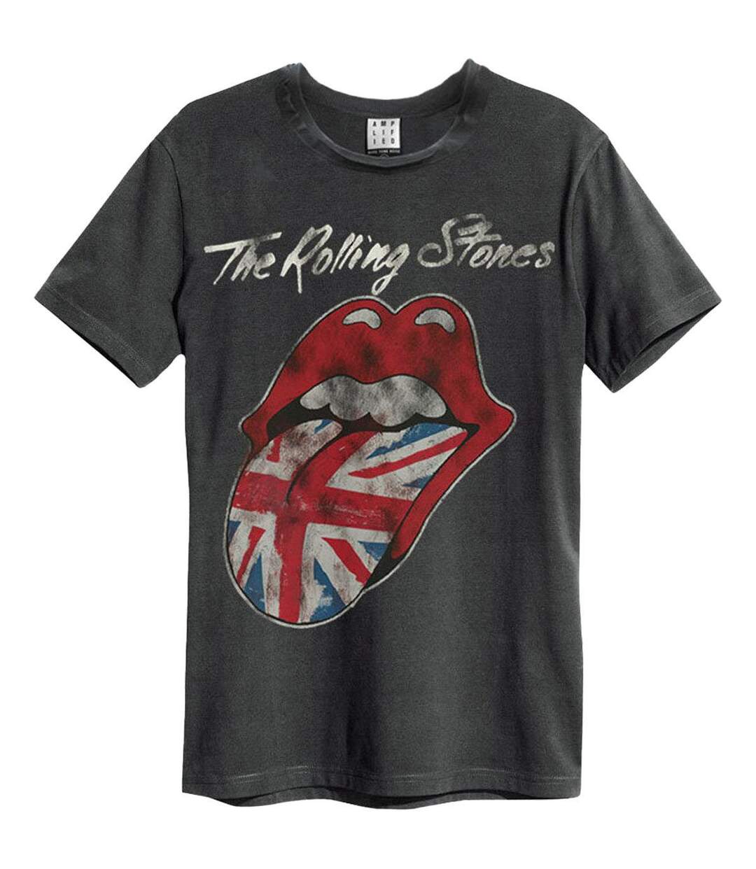 T-shirt Union Jack Tongue Adulte Charbon Amplified-1